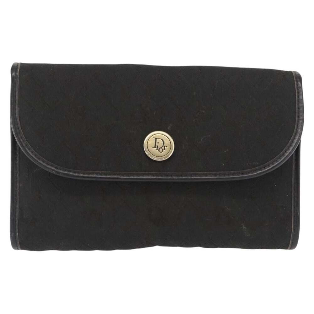 Dior Honeycomb Canvas Chain Shoulder Bag Black
